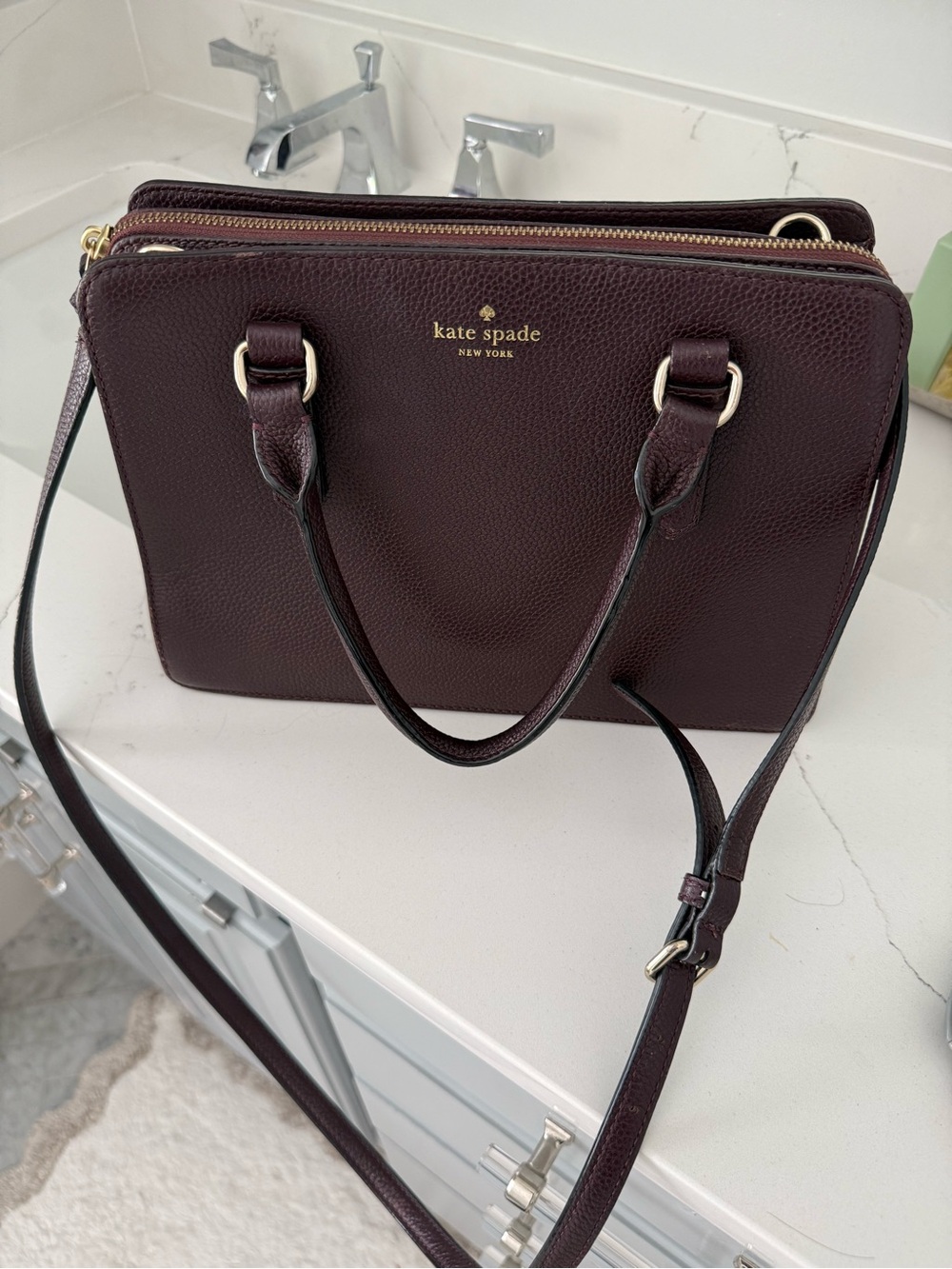 Kate Spade Mulberry Street Lise Satchel Cherrywood Leather - Picture 8 of 14